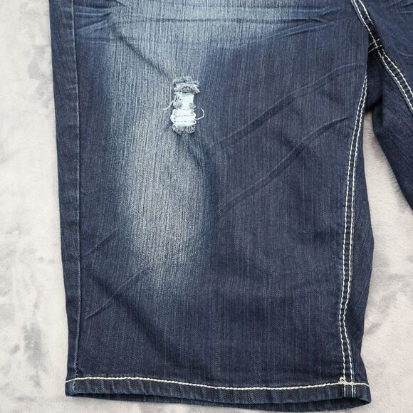 Zanadi Shorts Women 24 Blue Denim Casual Outdoors Preppy Distressed Bermuda - Picture 4 of 14